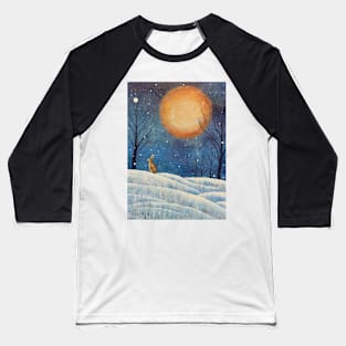 Moonlit Reverie: The Hare's Serenity Baseball T-Shirt